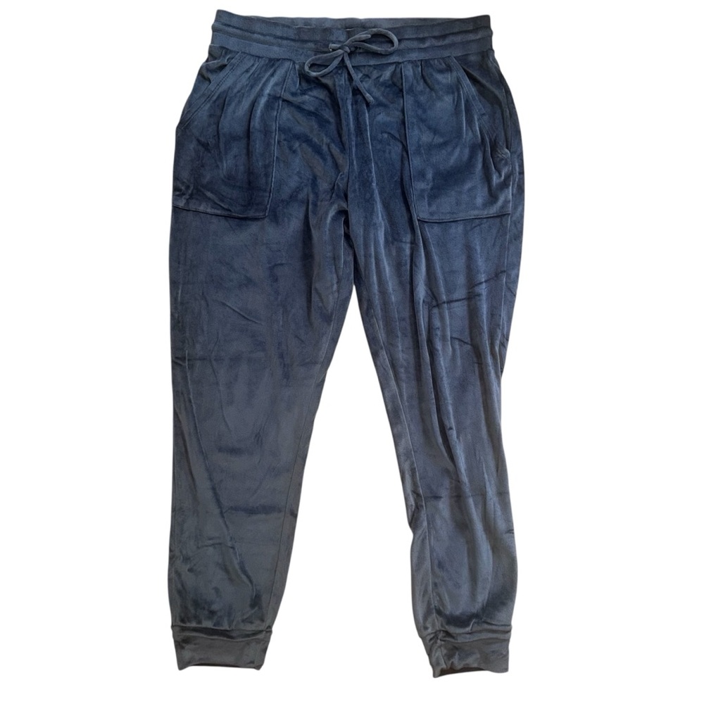Stars Above Velour Velvet Gray Jogger Pant with Pockets Tie Waist Women’s Medium